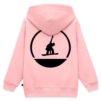 Emblème de snowboarder - Sweat Premium à capuche zippé enfant bio - rose - Dos - AI Model Kid Female (0cm)