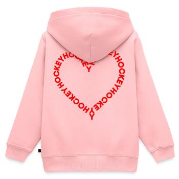 Hockey Valentinstag Herz - Herz - Herz - Kinder Premium Organic Zip Hoodie - Rosa - Hinten - AI Model Kid Female (0cm)
