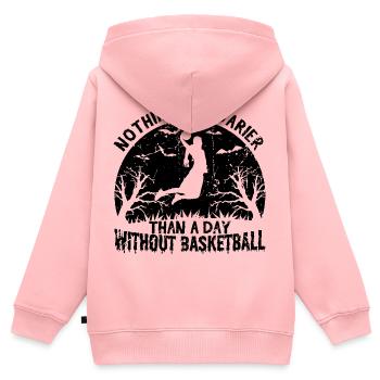 Een dag zonder basketbal - Kinder Premium zip hoodie biologisch - roze - Achter - AI Model Kid Female (0cm)