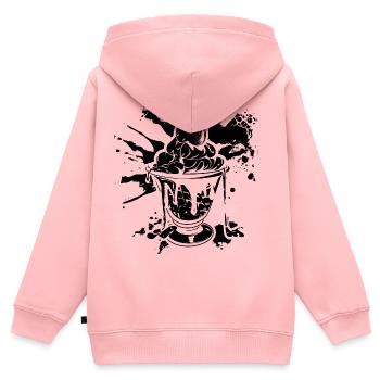 Gobelets de glace - Sweat Premium à capuche zippé enfant bio - rose - Dos - AI Model Kid Female (0cm)