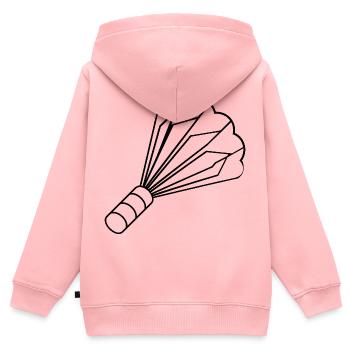 Federball - Kinder Premium Organic Zip Hoodie - Rosa - Hinten - AI Model Kid Female (0cm)