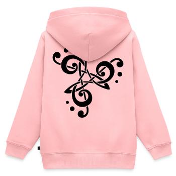Musikalische Note in Triskelion - Kinder Premium Organic Zip Hoodie - Rosa - Hinten - AI Model Kid Female (0cm)