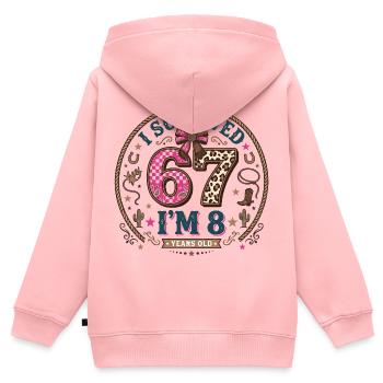 Geburtstagsgeschenk für ein 8-jähriges Western Cowboy-Mädchen - Kinder Premium Organic Zip Hoodie - Rosa - Hinten - AI Model Kid Female (0cm)