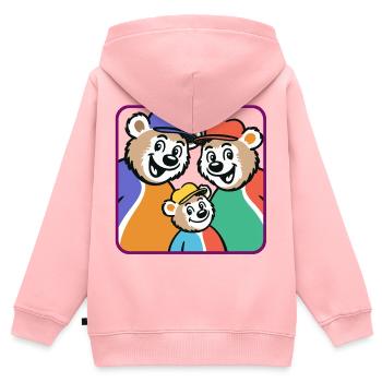 Bear family in bright colors - Kids Premium Organic Zip-up Hoodie - rose - Back - AI Model Kid Female (0cm)