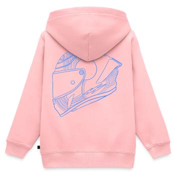 Helm - Kinder Premium Organic Zip Hoodie - Rosa - Hinten - AI Model Kid Female (0cm)