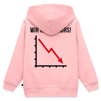 Wir Halten Kurs! (Fortschritt / Abwärts / POS 2C) - Kinder Premium Organic Zip Hoodie - Rosa - Hinten - AI Model Kid Female (0cm)