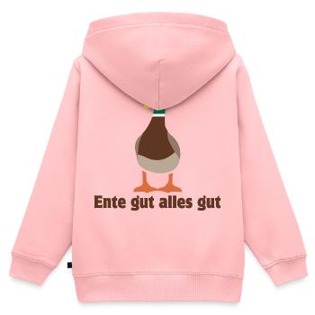 Ente gut alles gut | Cartoon - Kinder Premium Organic Zip Hoodie - Rosa - Hinten - AI Model Kid Female (0cm)
