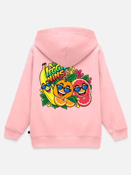 Veggie Wins Obst - Kinder Premium Organic Zip Hoodie - Rosa