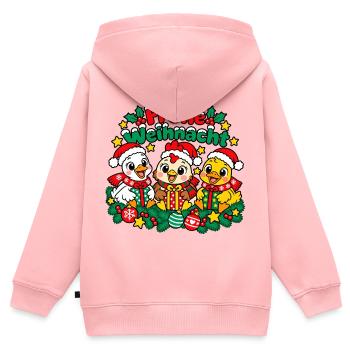 Gans Huhn Ente - Kinder Premium Organic Zip Hoodie - Rosa - Hinten - AI Model Kid Female (0cm)