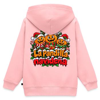 Die Weihnachtskürbis-Gang - Kinder Premium Organic Zip Hoodie - Rosa - Hinten - AI Model Kid Female (0cm)