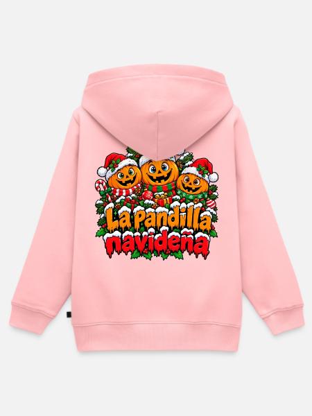 Die Weihnachtskürbis-Gang - Kinder Premium Organic Zip Hoodie - Rosa