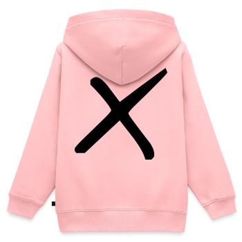 Stilvolles Kreuz - Kinder Premium Organic Zip Hoodie - Rosa - Hinten - AI Model Kid Female (0cm)