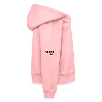 Maman Gamer - Sweat Premium à capuche zippé enfant bio - rose - Droite - AI Model Kid Female (0cm)