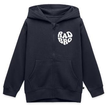 Rad Brother – Retro Heart (Custom Color) - Kinder Premium Organic Zip Hoodie - Navy - Vorne - AI Model Kid Male (0cm)
