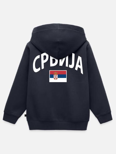 Serbien - Kinder Premium Organic Zip Hoodie - Navy