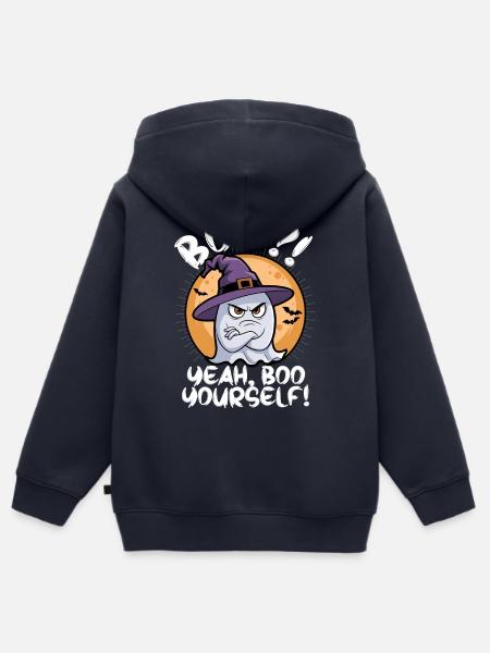 Grimmiger Halloween Geist - Kinder Premium Organic Zip Hoodie - Navy