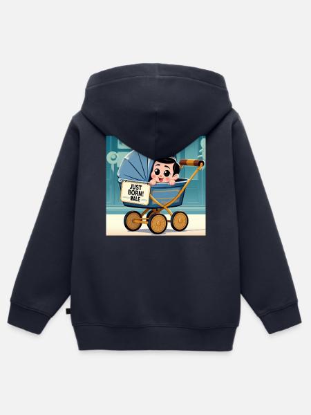 Gerade geborener Junge - Kinder Premium Organic Zip Hoodie - Navy