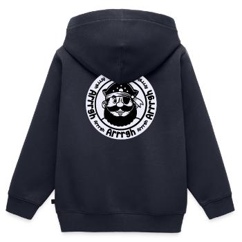 Lustiger Pirat mit Augenklappe - Kinder Premium Organic Zip Hoodie - Navy - Hinten - AI Model Kid Male (0cm)