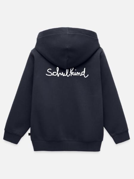 Handgeschriebener Schriftzug "Schulkind" - Kinder Premium Organic Zip Hoodie - Navy