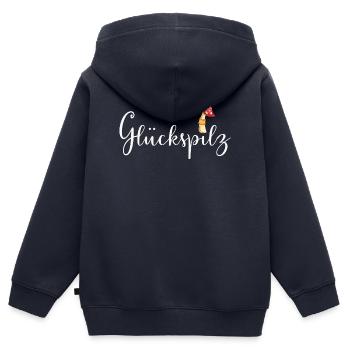Lucky devil - Kids Premium Organic Zip-up Hoodie - navy - Back - AI Model Kid Male (0cm)