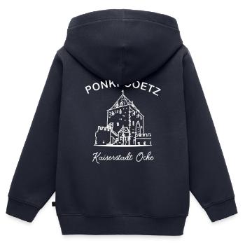 Öcher Ponkpooetz, Aachen Ponttor, Öcher Platt - Kinder Premium Organic Zip Hoodie - Navy - Hinten - AI Model Kid Male (0cm)