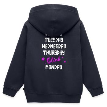 Wochenende - Kinder Premium Organic Zip Hoodie - Navy - Hinten - AI Model Kid Male (0cm)