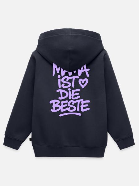 mama_ist_die_beste_flieder - Kinder Premium Organic Zip Hoodie - Navy