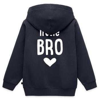 Little Bro - Kinder Premium Organic Zip Hoodie - Navy - Hinten - AI Model Kid Male (0cm)