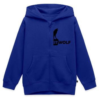 wolf leitwolf alpha rudel heulen wild tier - Kinder Premium Organic Zip Hoodie - Royalblau - Vorne - AI Model Kid Male (0cm)