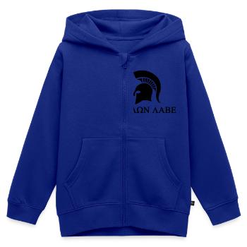 molon labe - Kinder Premium Organic Zip Hoodie - Royalblau - Vorne - AI Model Kid Male (0cm)