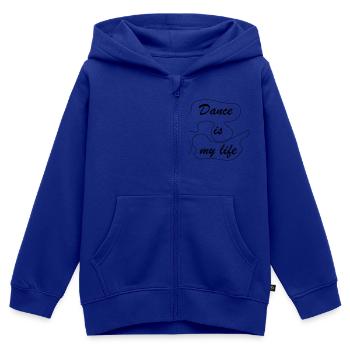 Dance is my life - Sweat Premium à capuche zippé enfant bio - bleu roi - Devant - AI Model Kid Male (0cm)