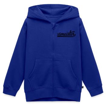 hausmeister - Kinder Premium Organic Zip Hoodie - Royalblau - Vorne - AI Model Kid Male (0cm)