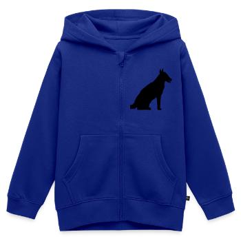 sitz sitzender hund niedlich suess haustier herrch - Kinder Premium Organic Zip Hoodie - Royalblau - Vorne - AI Model Kid Male (0cm)