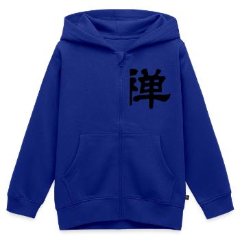 Chinesische Worte: Zen - Kinder Premium Organic Zip Hoodie - Royalblau - Vorne - AI Model Kid Male (0cm)