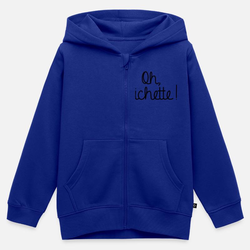 Oh Bichette -new- - Sweat Premium à capuche zippé enfant bio - bleu roi