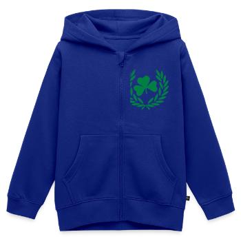 Klee Blume krone - Kinder Premium Organic Zip Hoodie - Royalblau - Vorne - AI Model Kid Male (0cm)