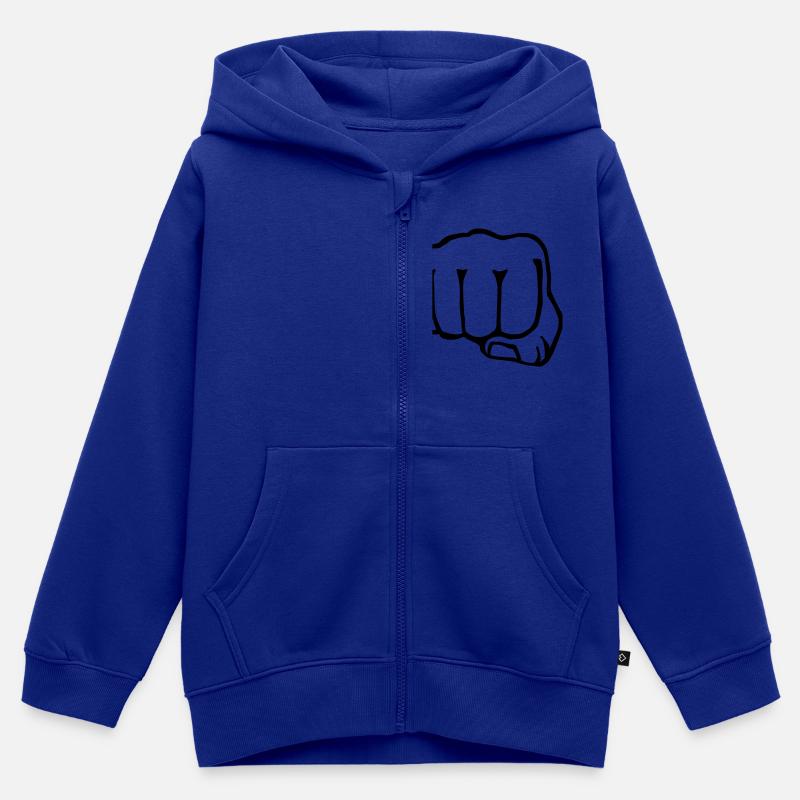 Bruder Faust - Box - Kinder Premium Organic Zip Hoodie - Royalblau