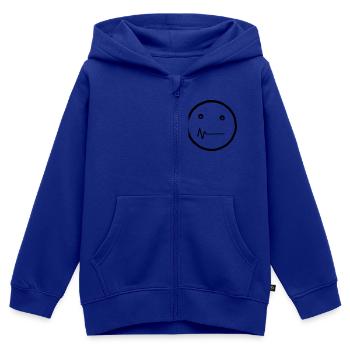 Detrill Smiley - Sweat Premium à capuche zippé enfant bio - bleu roi - Devant - AI Model Kid Male (0cm)