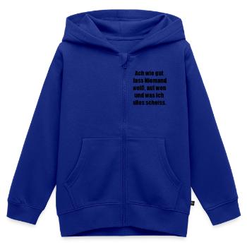 Lustiger cooler Spruch - Kinder Premium Organic Zip Hoodie - Royalblau - Vorne - AI Model Kid Male (0cm)