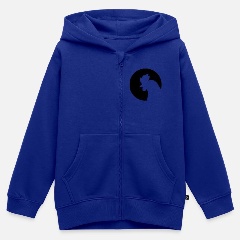 Poulet - Sweat Premium à capuche zippé enfant bio - bleu roi
