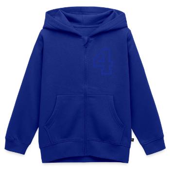 DIE NUMMER VIER - 4 - Kinder Premium Organic Zip Hoodie - Royalblau - Vorne - AI Model Kid Male (0cm)