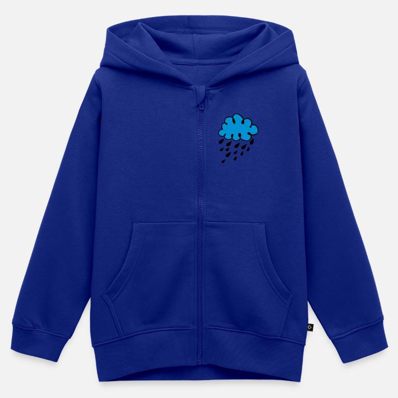 Couverture des gouttes de pluie - Sweat Premium à capuche zippé enfant bio - bleu roi