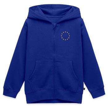 EU Europa Sterne - Kinder Premium Organic Zip Hoodie - Royalblau - Vorne - AI Model Kid Male (0cm)