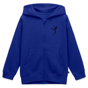 Grimpeur - Sweat Premium à capuche zippé enfant bio - bleu roi - Devant - AI Model Kid Male (0cm)
