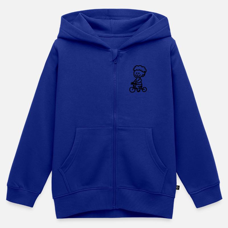 vélo enfant - ligne - Sweat Premium à capuche zippé enfant bio - bleu roi