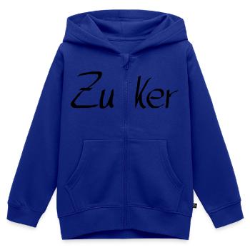 zucker - Kinder Premium Organic Zip Hoodie - Royalblau - Vorne - AI Model Kid Male (0cm)