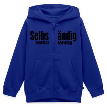 Selbstständig Arbeit Selbstständigkeit Geschenk - Kinder Premium Organic Zip Hoodie - Royalblau - Vorne - AI Model Kid Male (0cm)