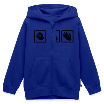 rock paper scissors v2 - Schere Stein Papier v2 - Kinder Premium Organic Zip Hoodie - Royalblau - Vorne - AI Model Kid Male (0cm)
