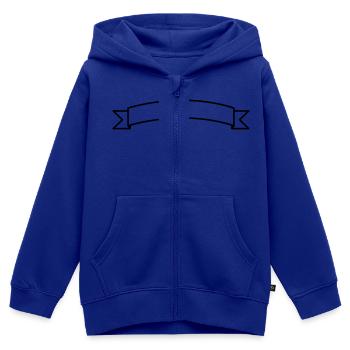 Banner label template for designers - Kids Premium Organic Zip-up Hoodie - royal blue - Front - AI Model Kid Male (0cm)