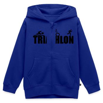 Triathlon Sport Wettkampf Team - Kinder Premium Organic Zip Hoodie - Royalblau - Vorne - AI Model Kid Male (0cm)
